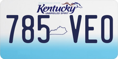 KY license plate 785VEO