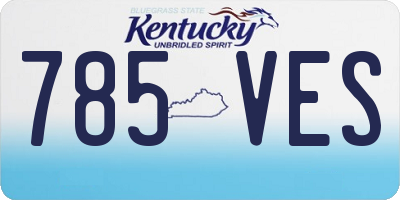 KY license plate 785VES