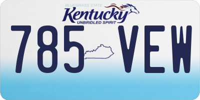 KY license plate 785VEW