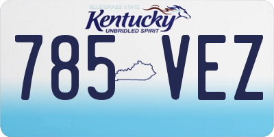 KY license plate 785VEZ