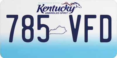 KY license plate 785VFD