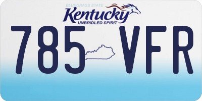 KY license plate 785VFR