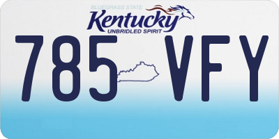 KY license plate 785VFY