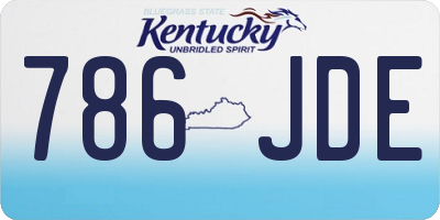 KY license plate 786JDE