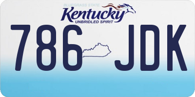 KY license plate 786JDK