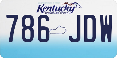 KY license plate 786JDW