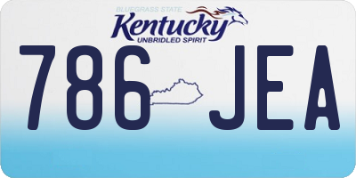 KY license plate 786JEA
