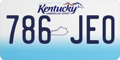 KY license plate 786JEO