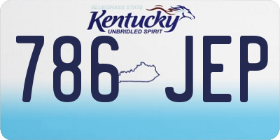 KY license plate 786JEP