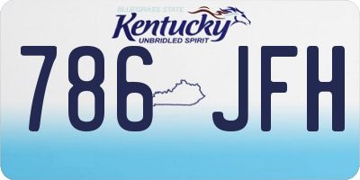 KY license plate 786JFH