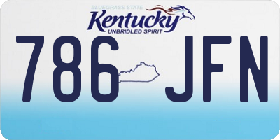 KY license plate 786JFN