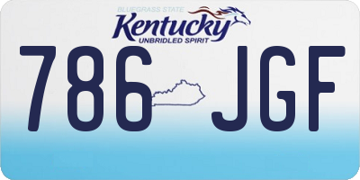 KY license plate 786JGF