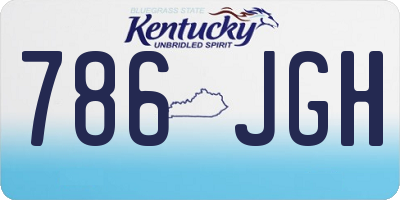 KY license plate 786JGH
