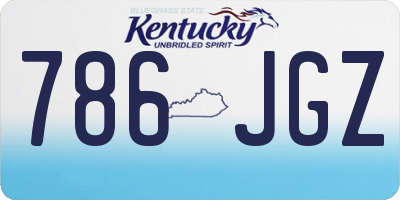 KY license plate 786JGZ
