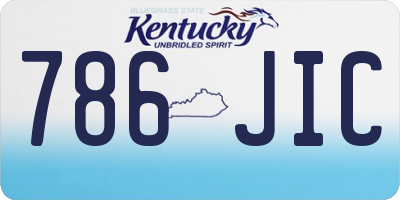 KY license plate 786JIC