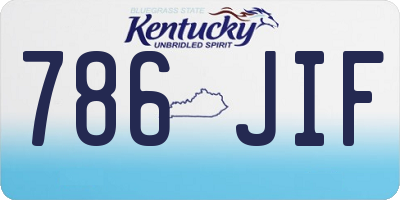 KY license plate 786JIF