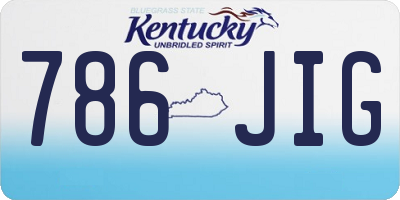KY license plate 786JIG