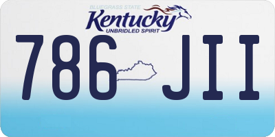 KY license plate 786JII