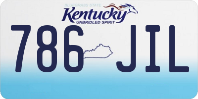 KY license plate 786JIL