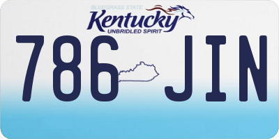 KY license plate 786JIN