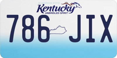 KY license plate 786JIX