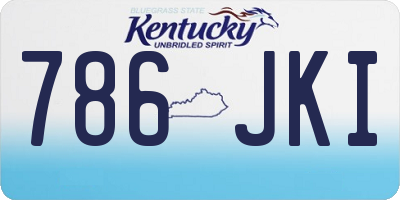 KY license plate 786JKI