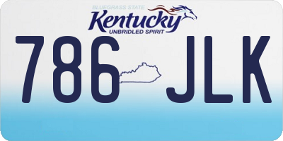 KY license plate 786JLK