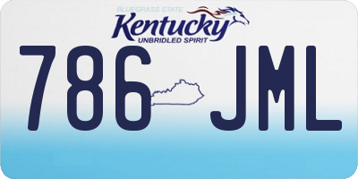 KY license plate 786JML