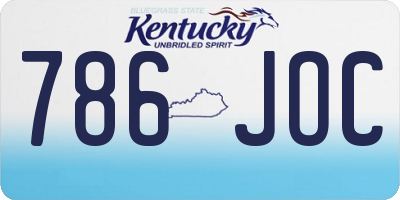 KY license plate 786JOC