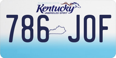KY license plate 786JOF