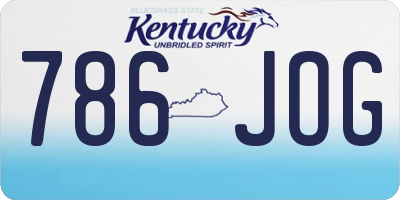 KY license plate 786JOG