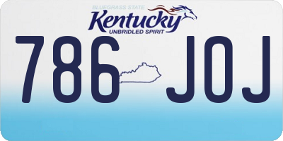 KY license plate 786JOJ