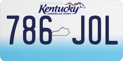 KY license plate 786JOL