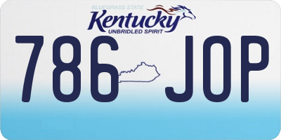 KY license plate 786JOP