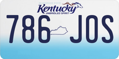KY license plate 786JOS