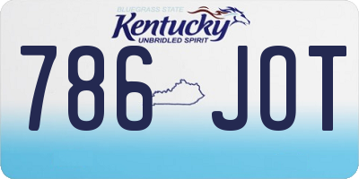 KY license plate 786JOT