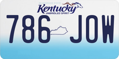 KY license plate 786JOW