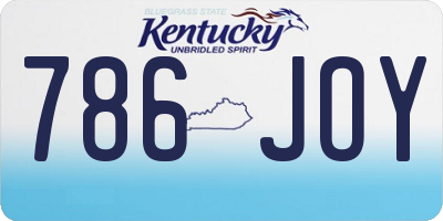 KY license plate 786JOY