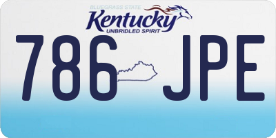 KY license plate 786JPE
