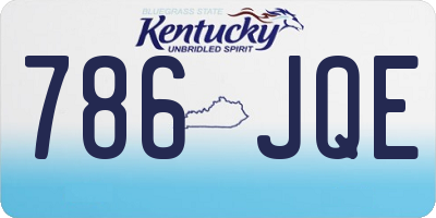 KY license plate 786JQE