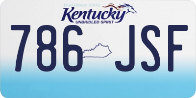 KY license plate 786JSF