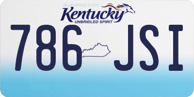 KY license plate 786JSI