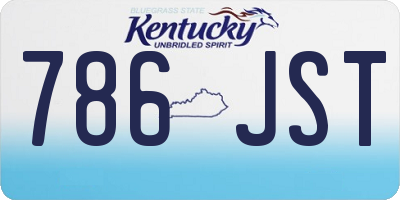 KY license plate 786JST