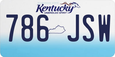 KY license plate 786JSW