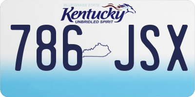 KY license plate 786JSX