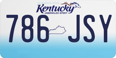 KY license plate 786JSY