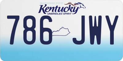 KY license plate 786JWY