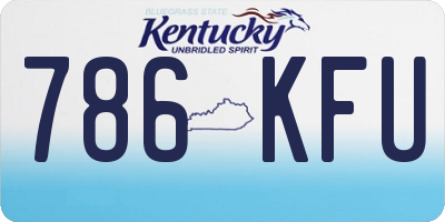KY license plate 786KFU