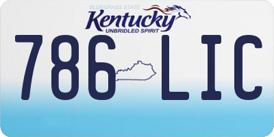 KY license plate 786LIC