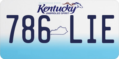 KY license plate 786LIE